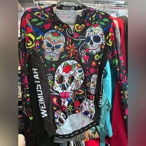 Weimostar Women's Colorful Skull Cycling Jersey